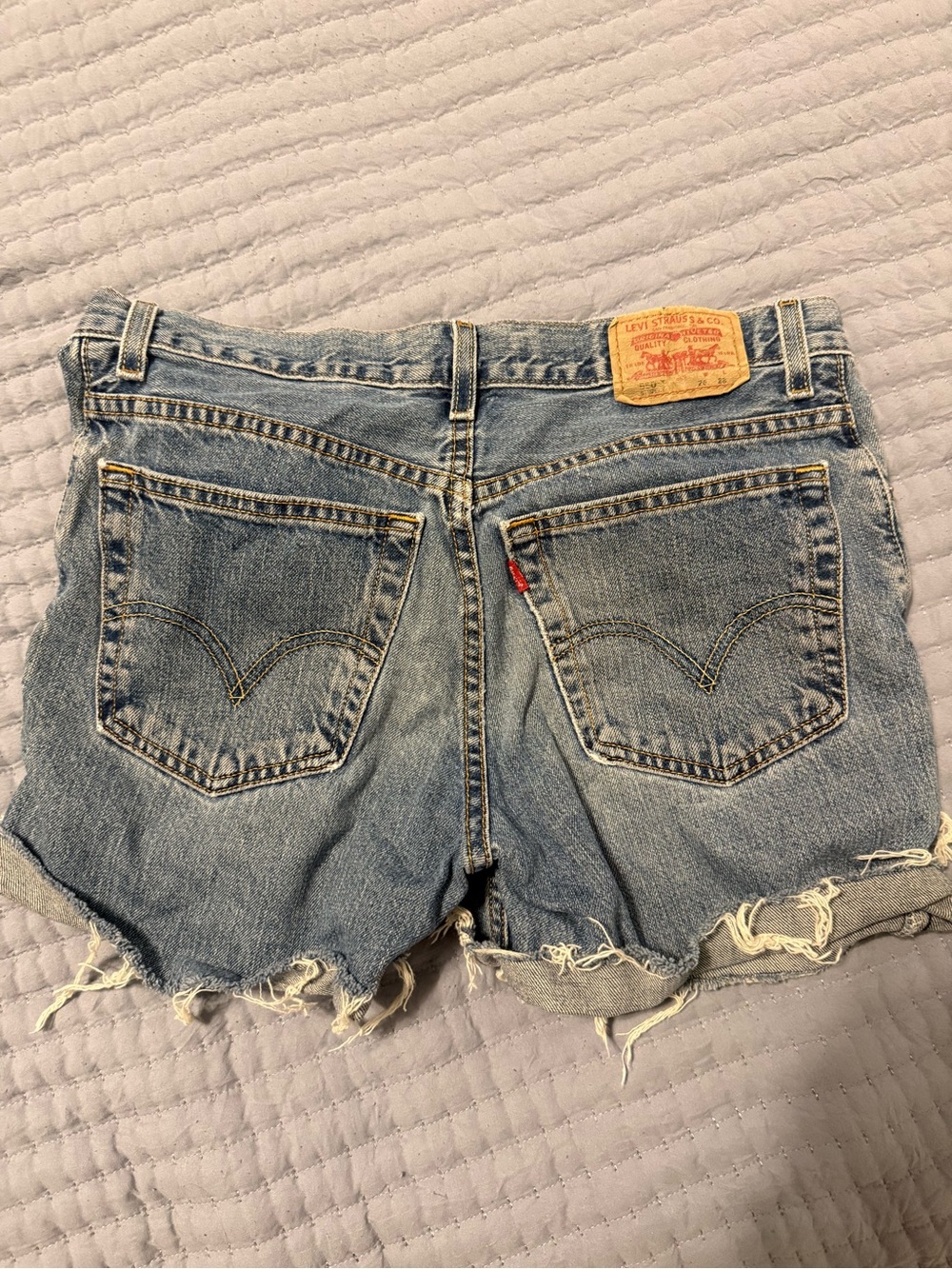 Levi's Light Blue Distressed Denim Cutoff Shorts